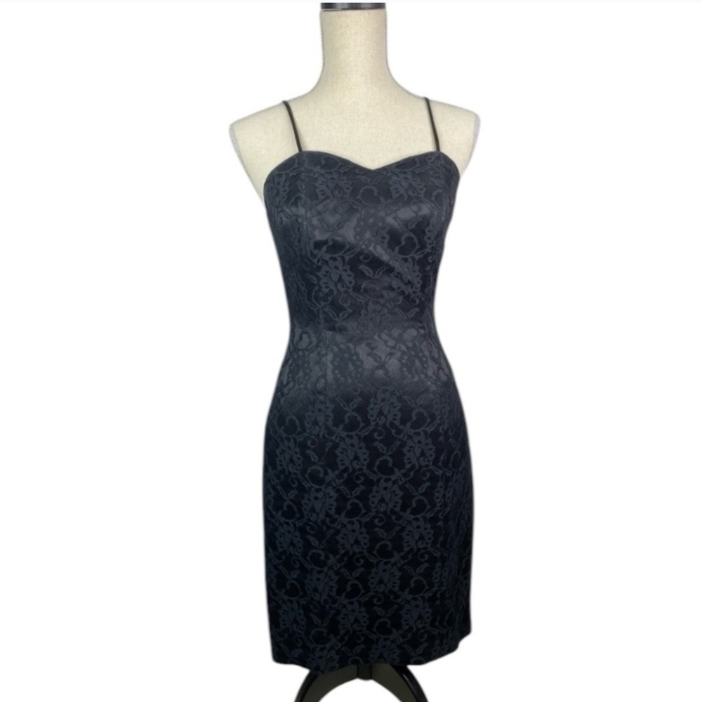 Vintage 80s Elegant Black Lace Dress